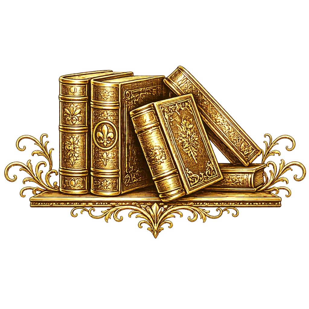 Shelf of antique books